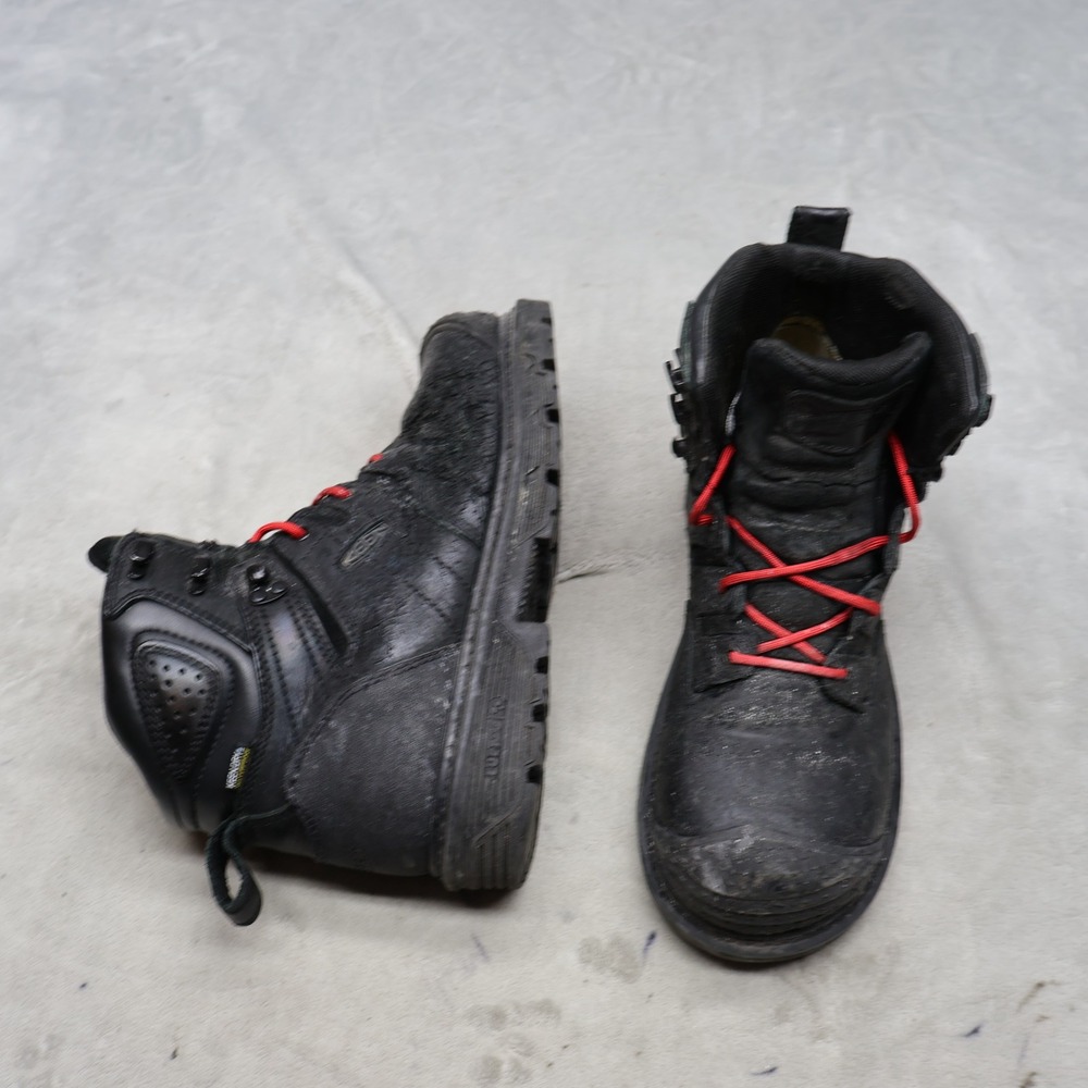Keen Utility Men 9D Boots Black Leather Safety Toe Industrial Waterproof READ